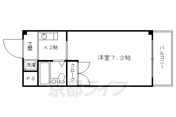 京都市伏見区深草川久保町のマンションの間取り