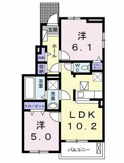 長生郡一宮町東野のアパートの間取り