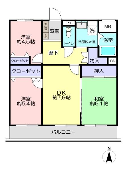 鶴ヶ島新町ハイツの間取り