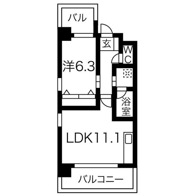 大阪市北区大淀中のマンションの間取り