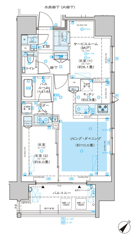 渋谷区本町のマンションの間取り