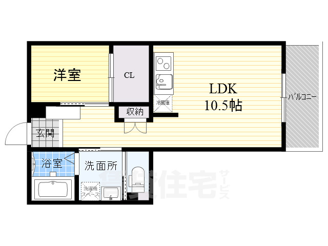 茨木市五日市のアパートの間取り