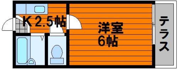 備前市木谷のアパートの間取り