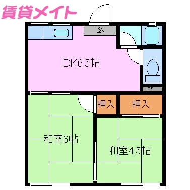 四日市市大字東阿倉川のアパートの間取り