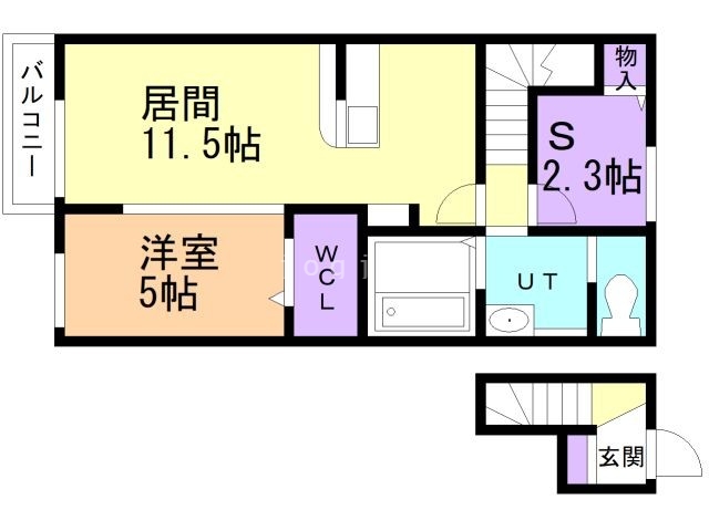 紫波郡矢巾町大字又兵エ新田のアパートの間取り