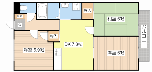 近江八幡市西本郷町東のアパートの間取り