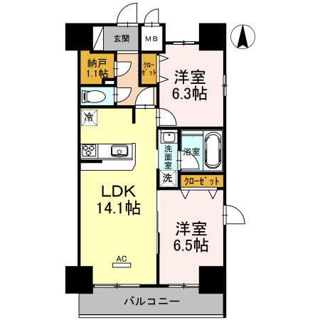 ロージェ泉中央の間取り