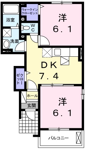 姫路市大塩町のアパートの間取り