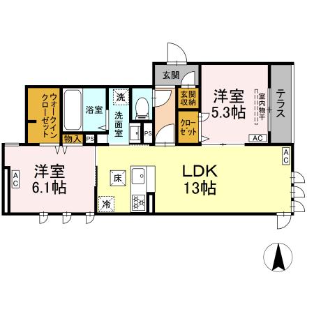 江戸川区北小岩のアパートの間取り