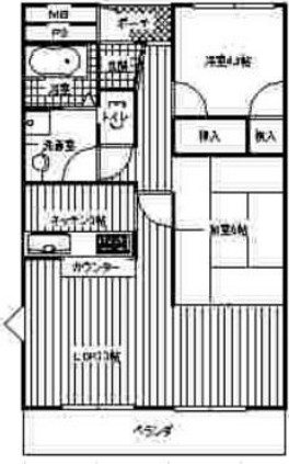 加古川市別府町別府のマンションの間取り