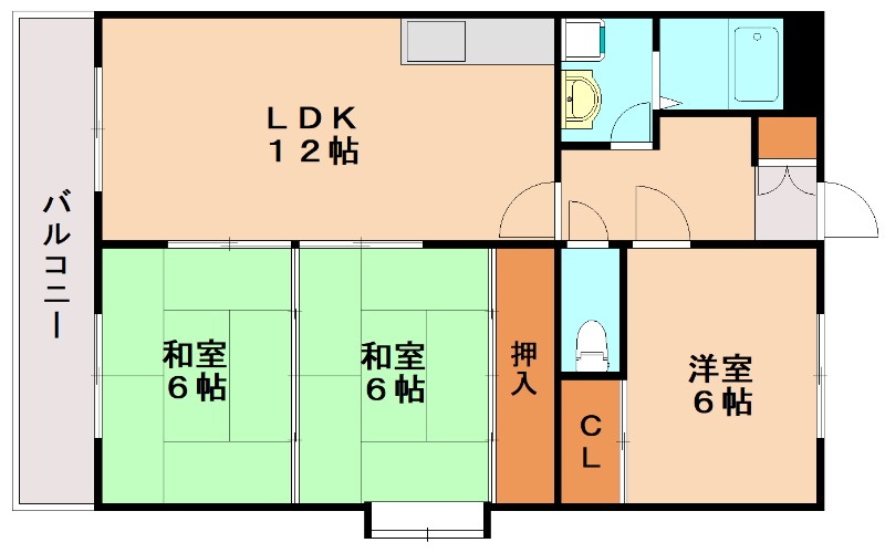 那珂川市大字中原のマンションの間取り