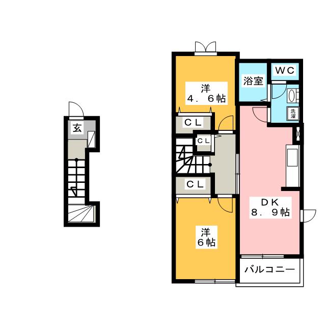 クレストール直江１６５　Ｂの間取り