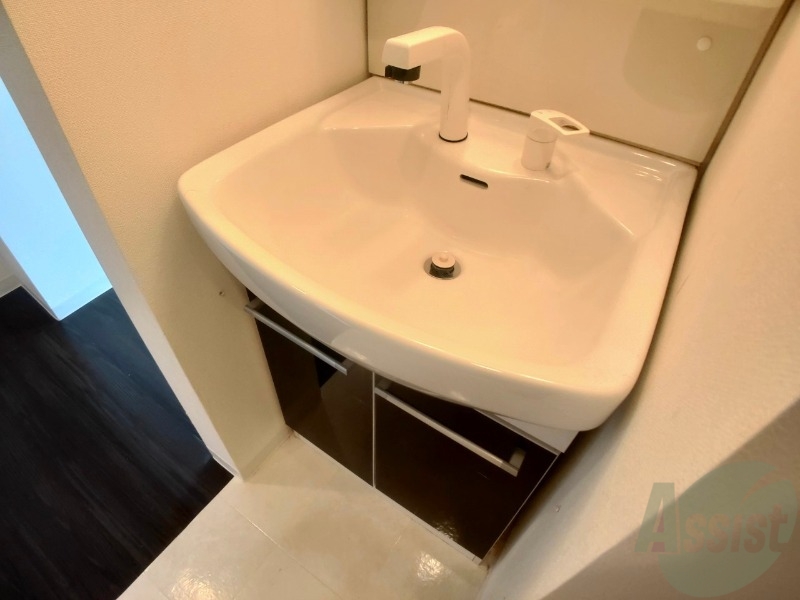 洗面設備　シャンプードレッサー。身支度はここでばっちり。