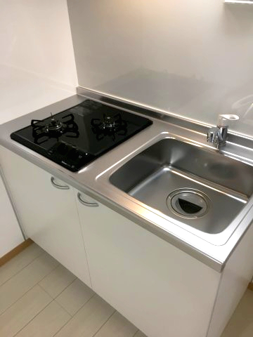 キッチン　ガスコンロ２口付のキッチン