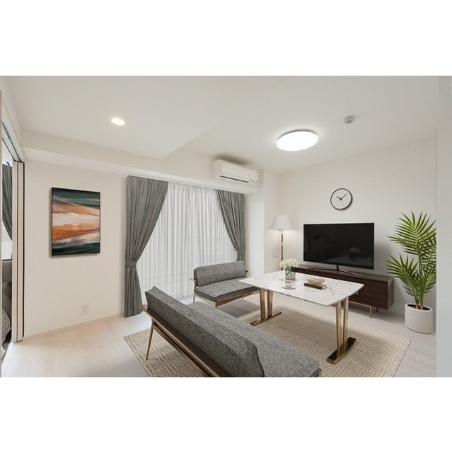 居室・リビング　【家具・調度品等はＣＧ加工です。実際の賃