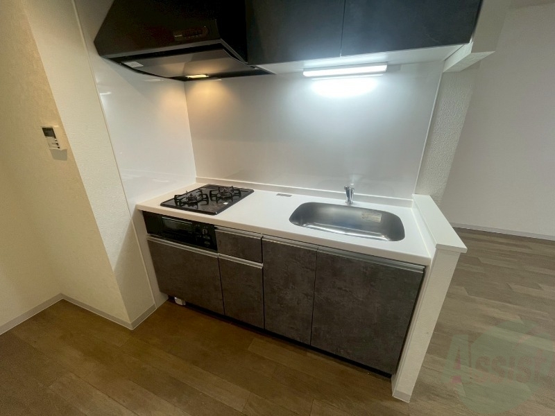 キッチン　システムキッチンはグリル付きでお魚も焼けますね。