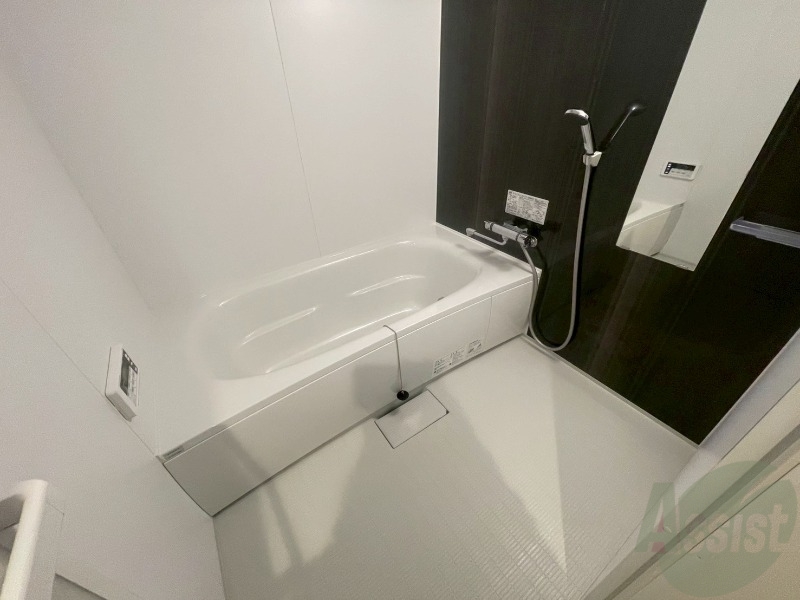 バス・シャワールーム　バスルームは狭すぎず、シャワーも浴びやすそうです。