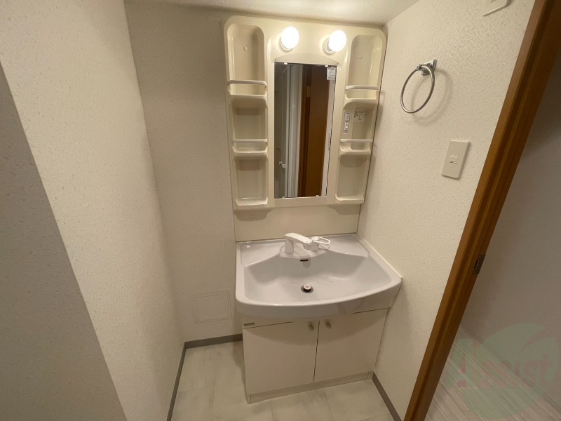 洗面設備　シャンプードレッサー。身支度はここでばっちりですね。