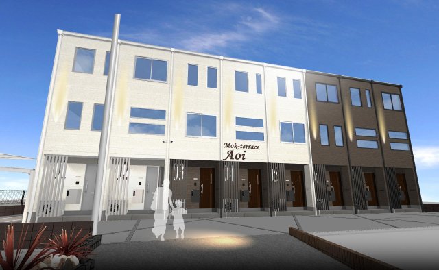 建物外観　デザイナーズ物件、メゾネットタイプでプライバシー配慮住宅