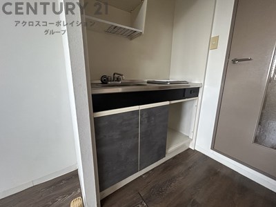 キッチン　1口IHコンロで火を使わず、料理初心者の方にもおすすめです！