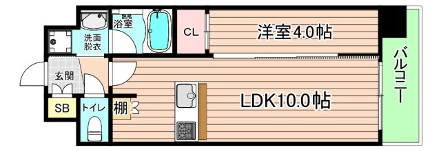 ＪＲ東西線 大阪城北詰駅 徒歩2分 9階建 築5年の間取り写真