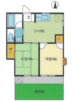 京王線 千歳烏山駅 徒歩18分 2階建 築43年の間取り写真