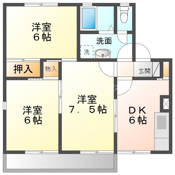 ＪＲ東海道本線 豊橋駅 バス乗車時間：20分 最寄りバス停で下車 徒歩5分 2階建 築36年の間取り写真