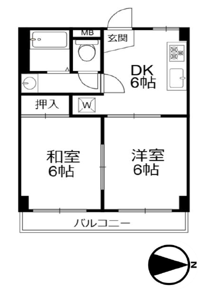 セルサス大道弐番館の間取り写真