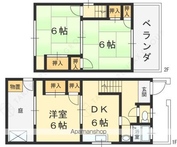 大森一戸建借家の間取り写真
