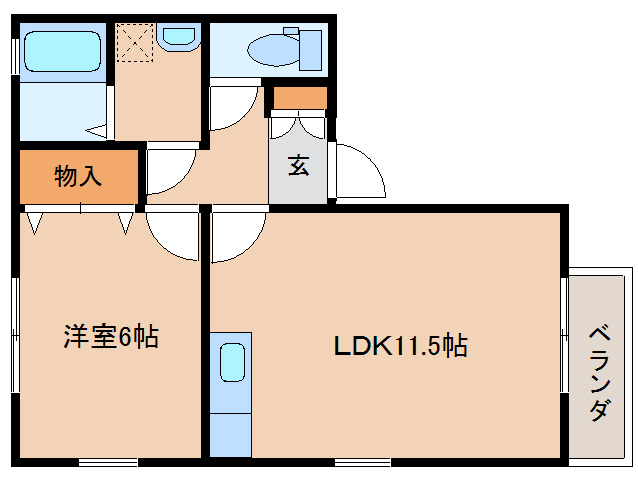 木津川市州見台のアパートの間取り