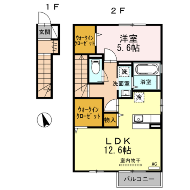 新潟市中央区水道町のアパートの間取り