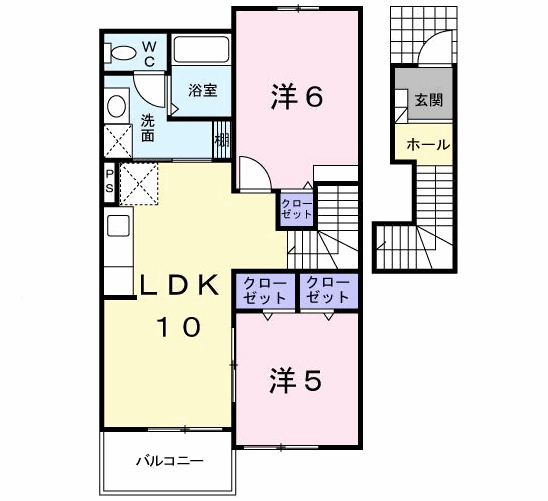 京都郡苅田町大字与原のアパートの間取り