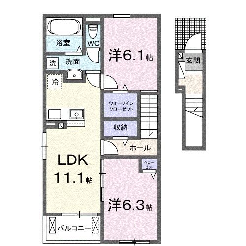 杵島郡白石町大字廿治のアパートの間取り