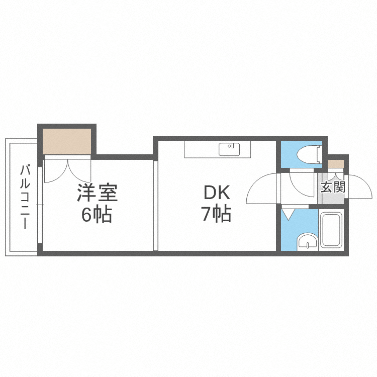 札幌市豊平区平岸五条のマンションの間取り