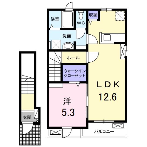 揖保郡太子町東南のアパートの間取り