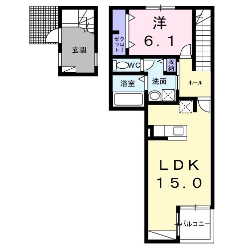 【羽曳野市古市のアパートの間取り】