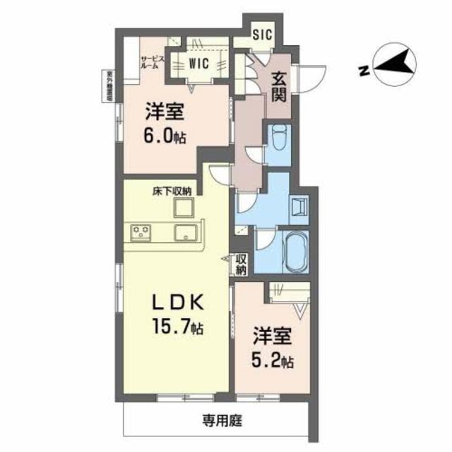 八尾市跡部本町のマンションの間取り