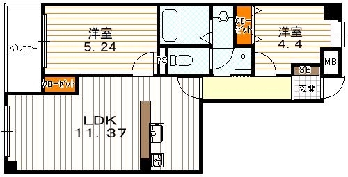 パインフィールド五条の間取り