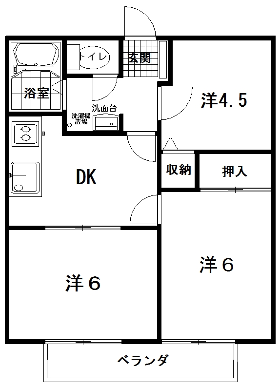 コーポサンフラワーAの間取り