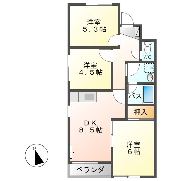 長瀬ロイヤルレジデンスＡ棟の間取り