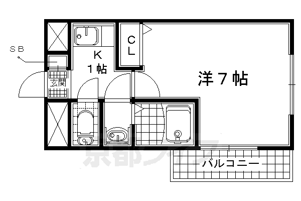 京田辺市田辺中央のマンションの間取り