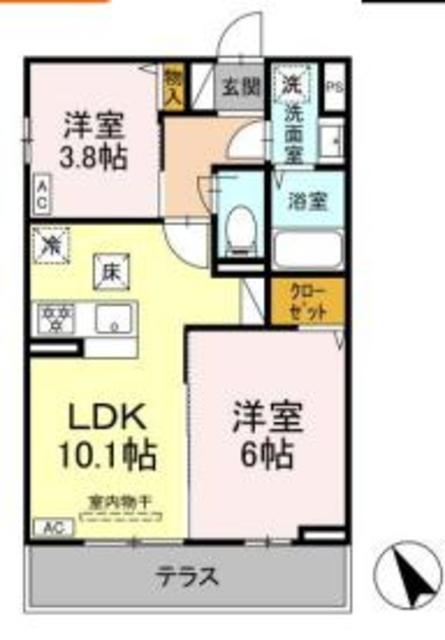 相模原市中央区相模原のアパートの間取り