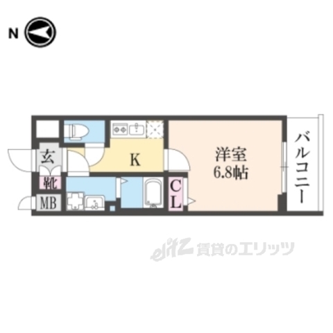 京都市中京区壬生賀陽御所町のマンションの間取り