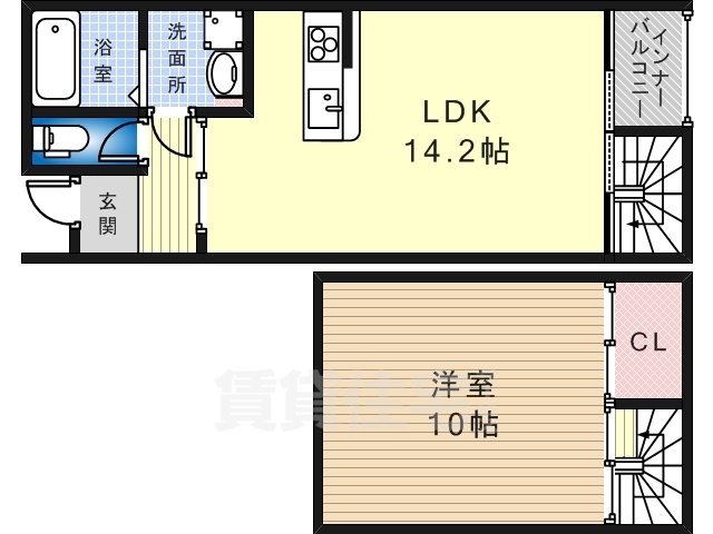 堺市堺区南三国ヶ丘町のアパートの間取り