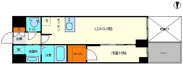 プレサンス堺筋本町ディスティニーの間取り