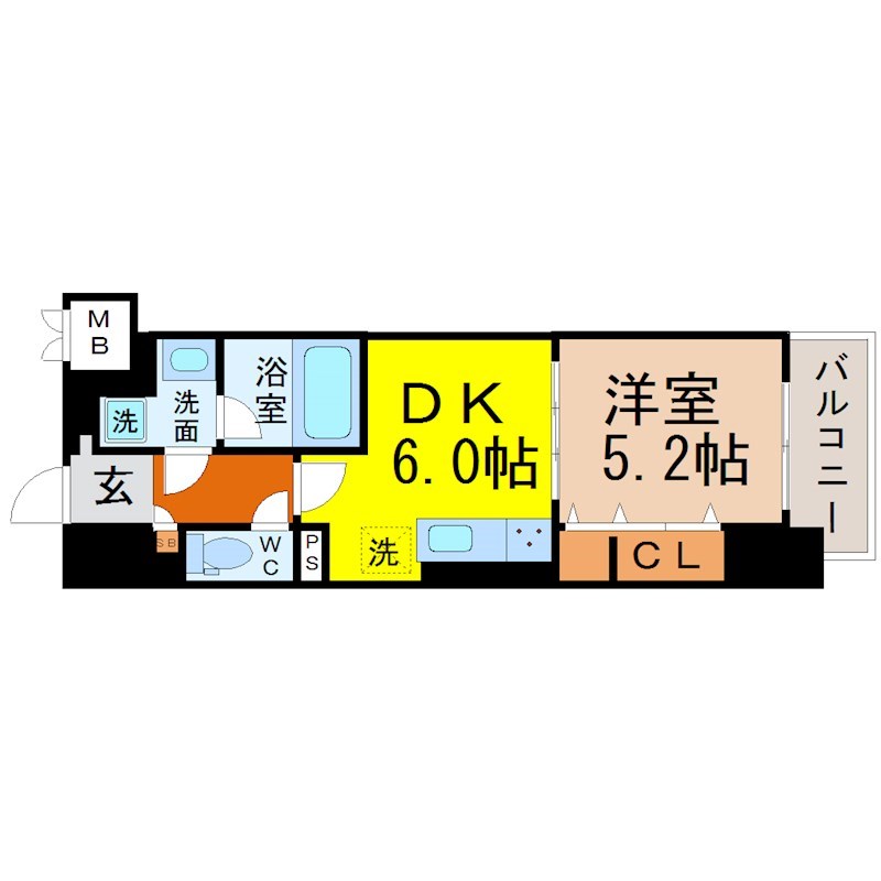 名古屋市中村区太閤通のマンションの間取り