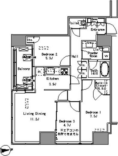 港区浜松町のマンションの間取り