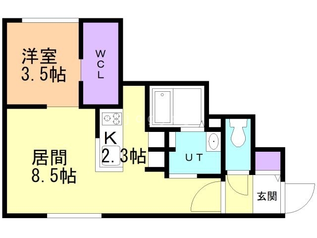 札幌市豊平区平岸二条のマンションの間取り