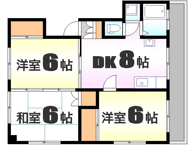 広島市南区皆実町のマンションの間取り