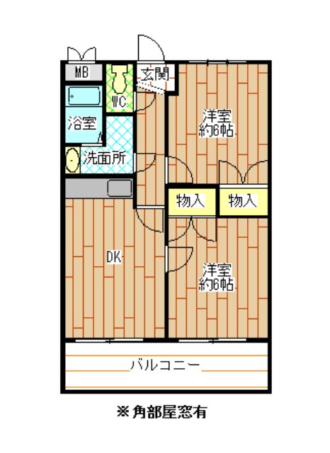 北九州市戸畑区中原東のマンションの間取り